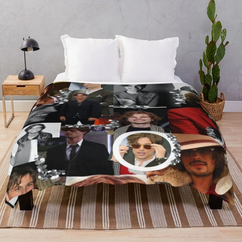 

Matthew Gray Gubler Collage Blanket Flannel Autumn/Winter Comfortable Throw Thick blankets for Bed Home Cou Camp Cinema