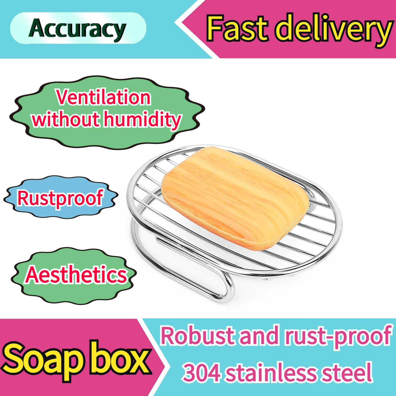 Sterilization Soap Box Drain Soap Holder Box Bathroom Shower Soap  Sponge Storage Plate Tray Bathroom Supplies Bathroom Gadge