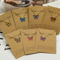 women girls korean fashion cute butterfly pendant necklace gold frosty wind necklace jewelry gifts wholesale children ornaments