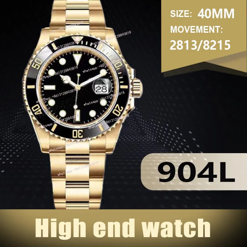

Men Limited Edition Luxury Watch Black/Blue Gold Business Stainless Steel Automatic Clock Sapphire Quick Adjustment Clasp