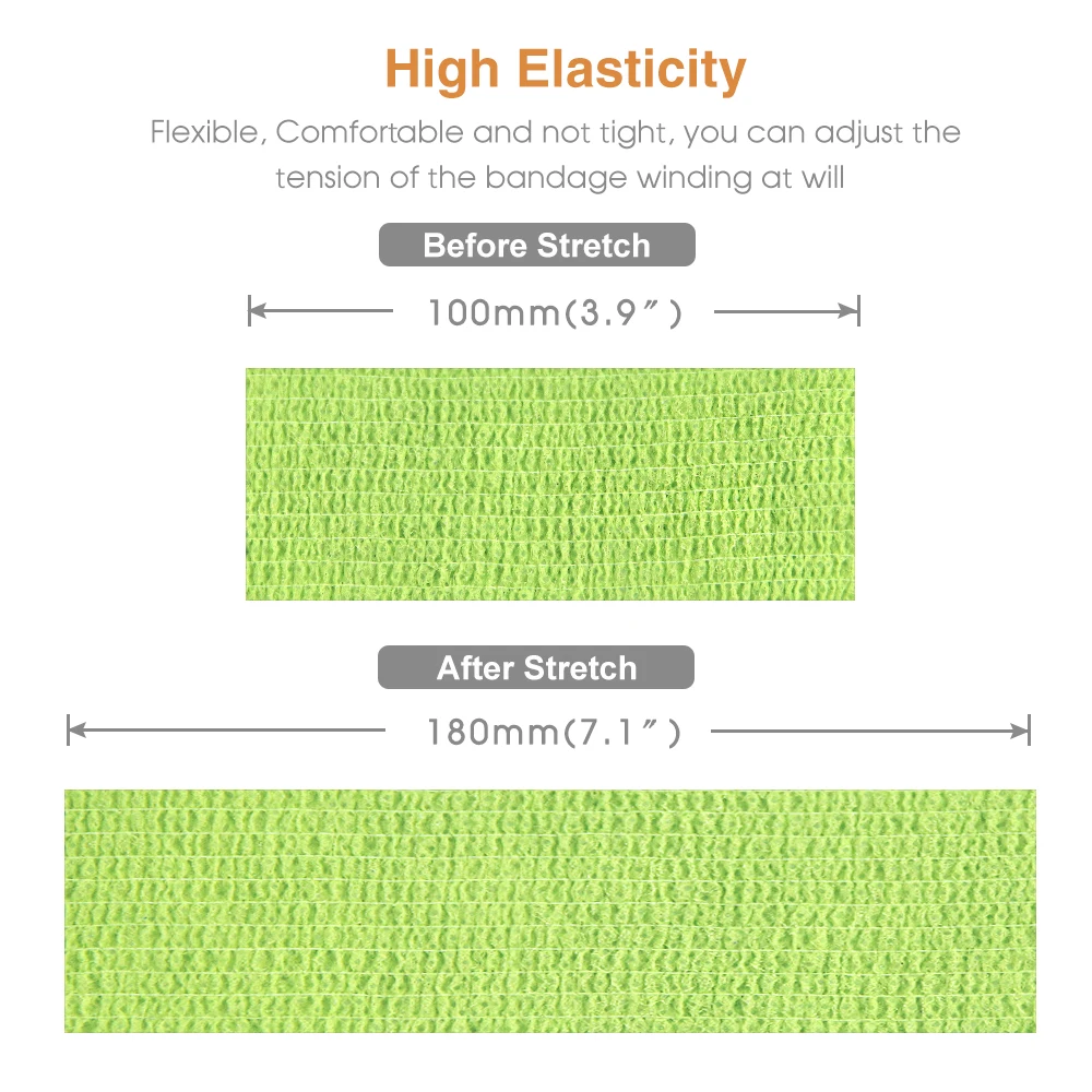 12 рулонов цветная эластичная Спортивная самоклеящаяся бандажная лента