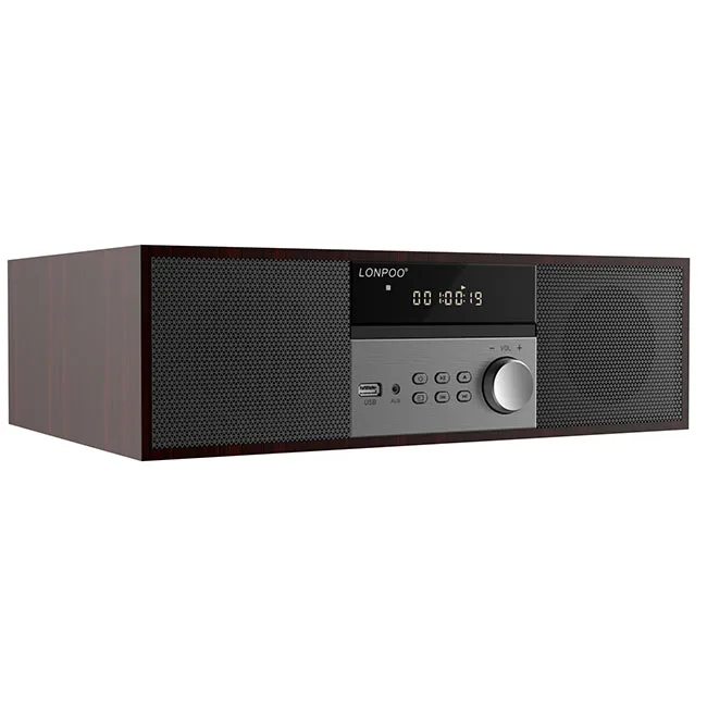 Фото Компактная Hi-Fi система: портативный CD-плеер с FM-радио, беспроводным USB, MP3, AUX-входом, стереодинамиками и пультом дистанционного управления №1