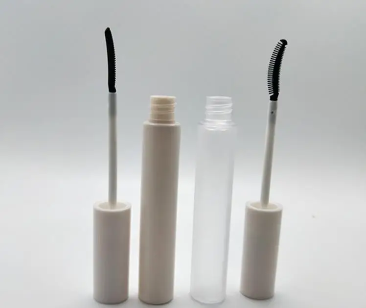 

100pcs Empty 12ml Mascara Tube Eyelash Cream Vial White Clear Liquid Bottle With Plug Silicone Brush Head Cosmetic Makup Tool SN