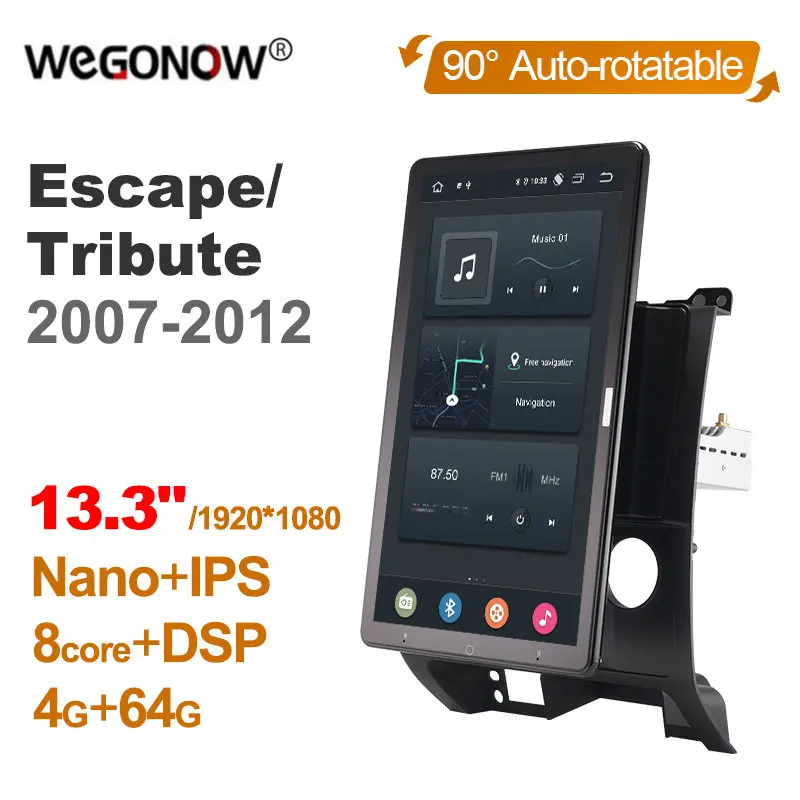 

10,1-дюймовый Ownice 1Din Android 13,3 автомобильное радио 360 панорама для Ford Escape/Tribute 2007-2012 GPS автомобильное аудио 4G LTE без DVD