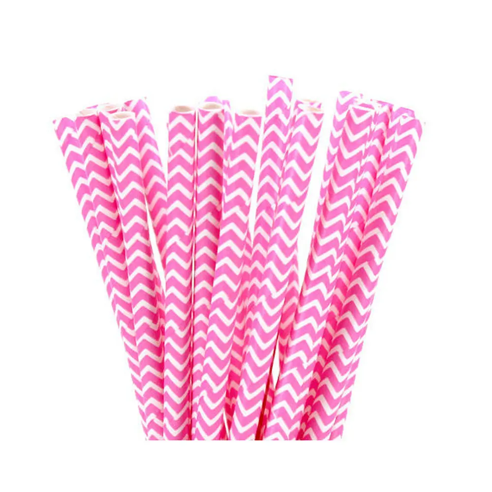 25 шт. бумажные соломинки в полоску форме сердца