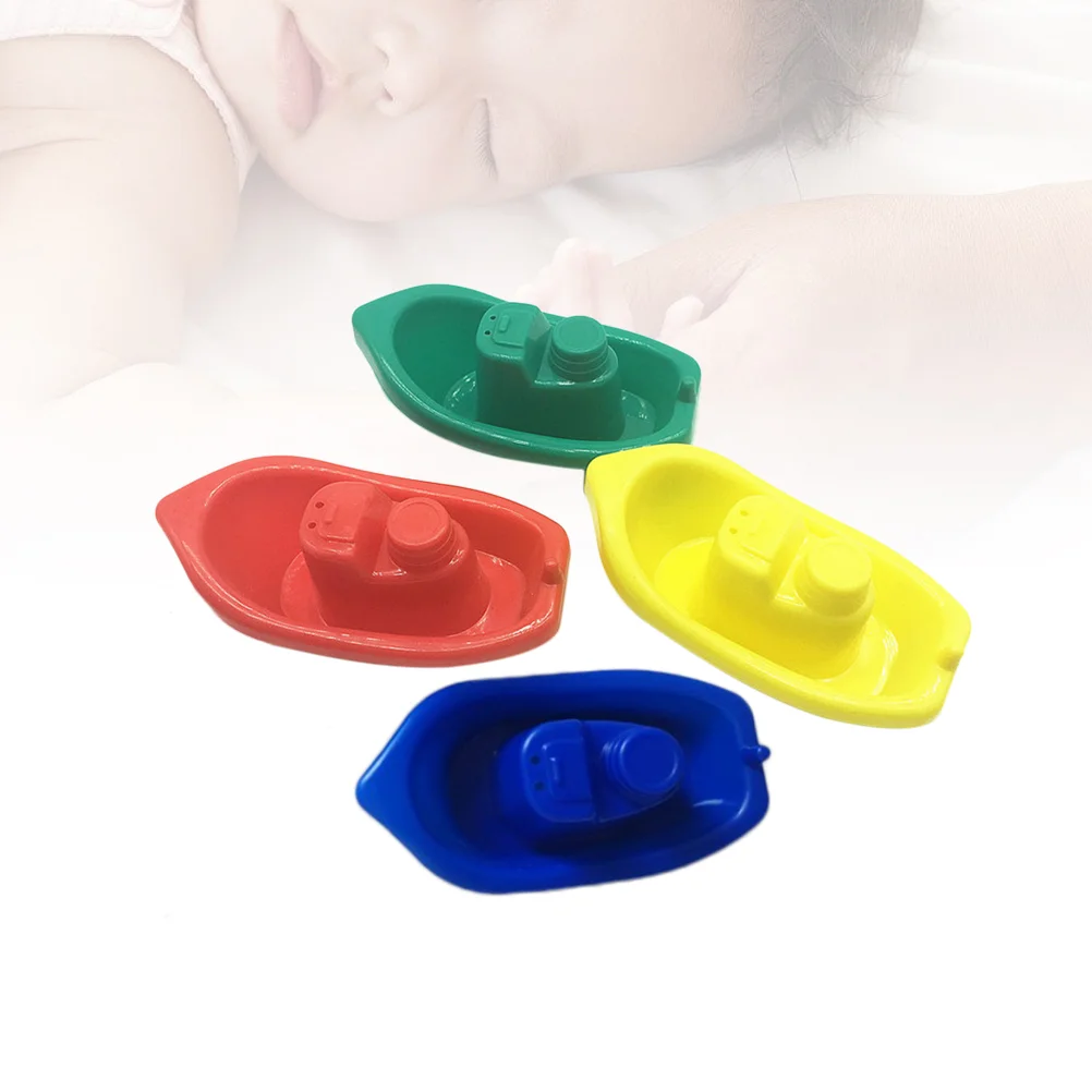 

8 Pcs Baby Bath Toys Bath Time Floating Boat Plastic Ship Model for Toddlers Kids(Yellow + Red + Green + Dark Blue)