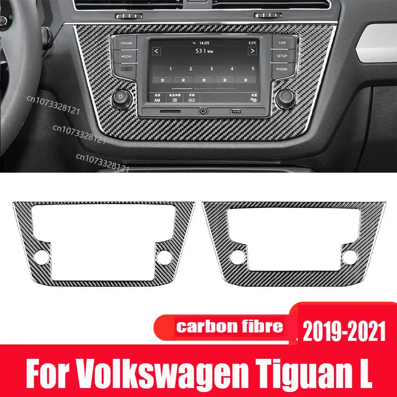 

For Volkswagen Tiguan L 2019-2021 Retrofitting Parts Carbon Fibre Central Control Navigation Panel Decorative Sticker