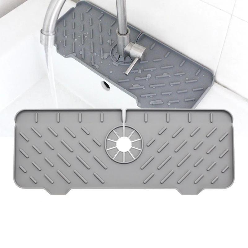 

Kitchen Faucet Absorbent Mat Sink Countertop Splash Pad Silicone Drainage Mat Household Kitchen Convenience Accessories Gadgets
