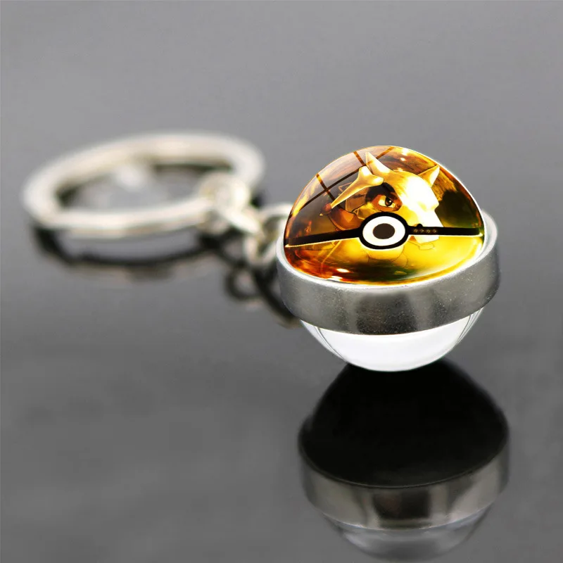 Новый двухсторонний брелок в виде стеклянного шара с покемоном Пикачу для мужчин