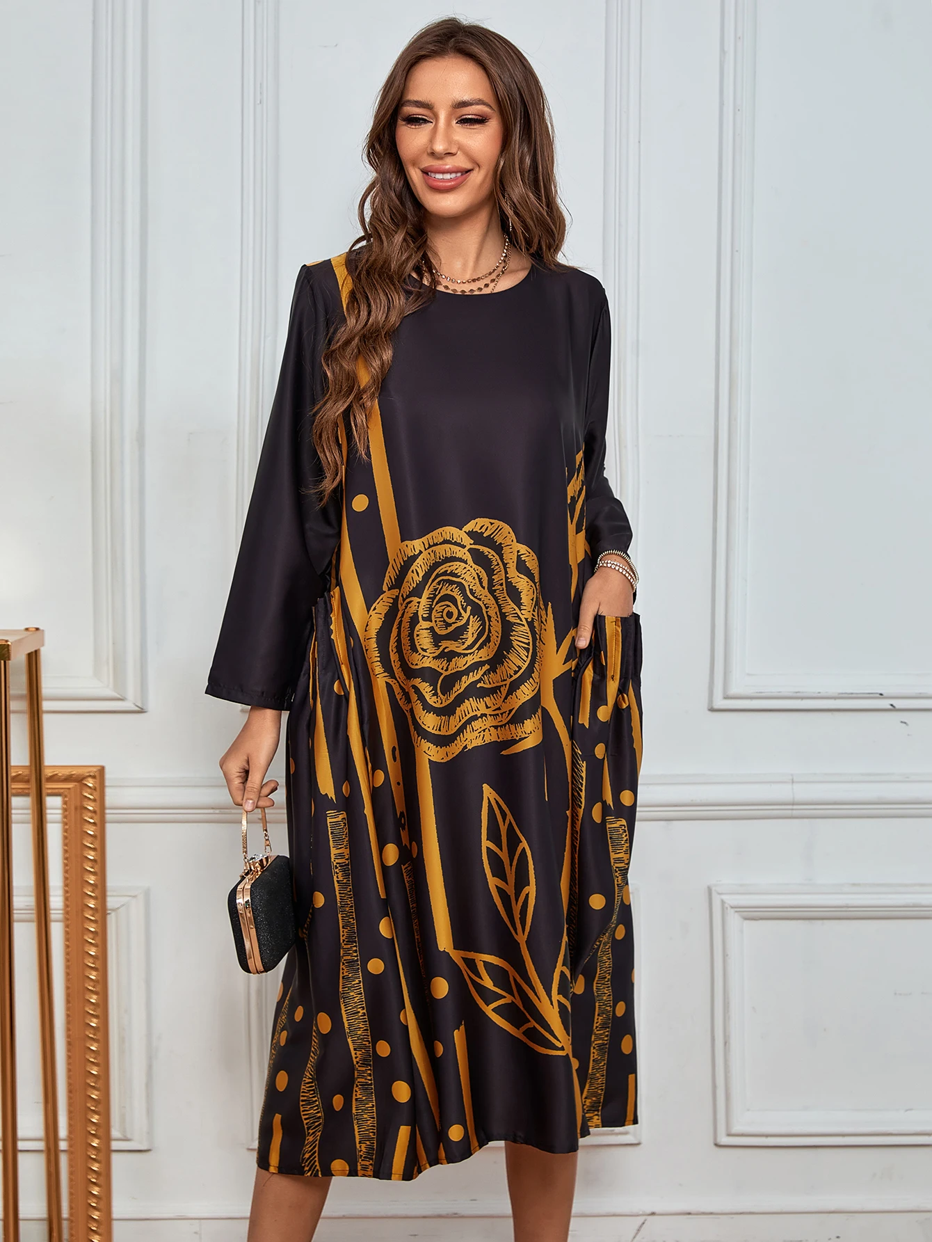 Женское платье-макси Roken WAN длинное платье-абайя в мусульманвечерние стиле для