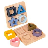 orzkids montessori baby wooden toy color shape matching grip board geometry blocks games toddlers early education sensory toys