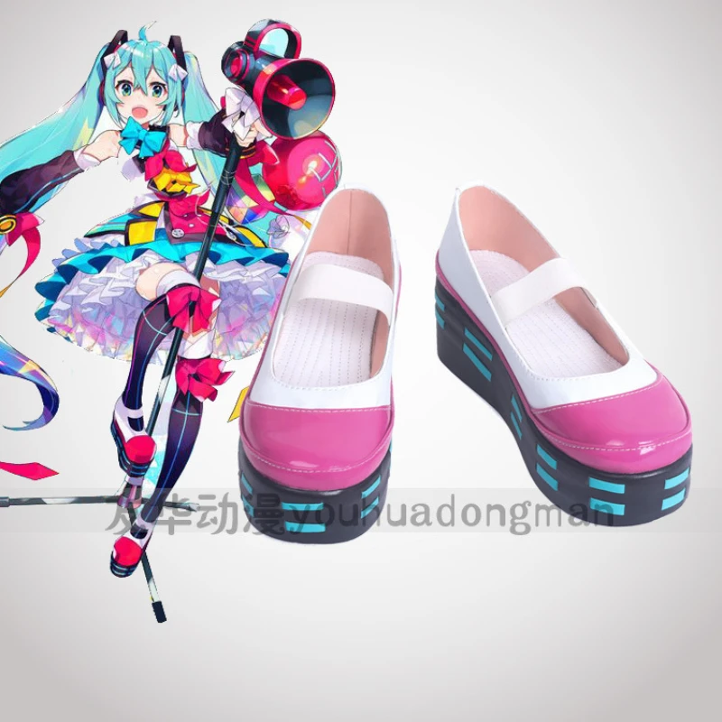 

Magci Mirai Miku Circus Anime Customize Cosplay High Heels Shoes Boots Chinese Slippers Gothic Kawaii Black Platform Shoes