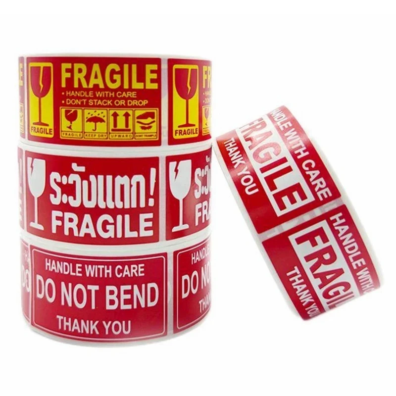 

250PCS/Roll Fragile Warning Label Stickers Please Handle With Care For Goods Shipping Express Label Packaging Mark Special Tag