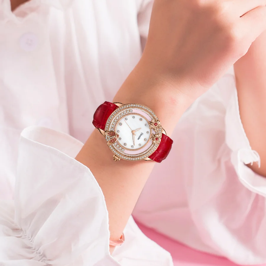 Роскошные женские кварцевые часы Deesio водонепроницаемые с японским механизмом