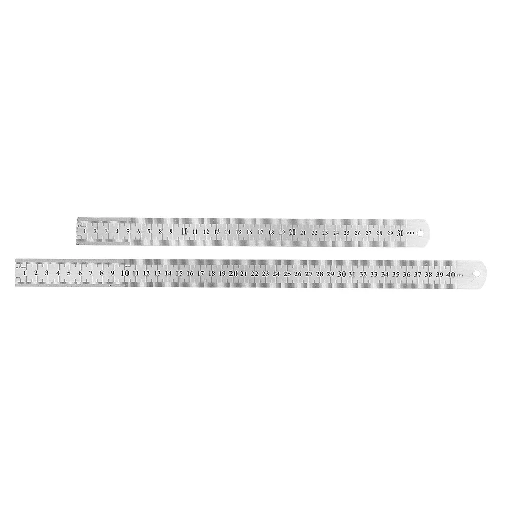 

2pcs Stainless Steel Measuring Rulers Dual Side Scale Rulers for Woodwork