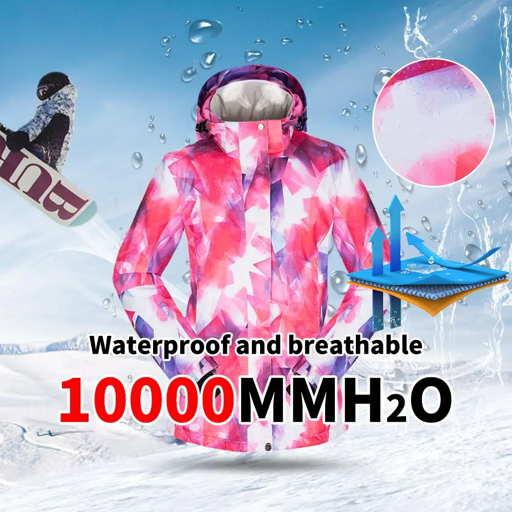 -30 degree Ski Suit Women Winter Female Jackets and Pants Warm Waterproof Women's Jacket Outdoor Snowboard Cycling Camping Brand