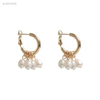 kshmir 2021 new fashion natural fresh water pearl women metal round earrings gift of stylish fine jewelry for girls