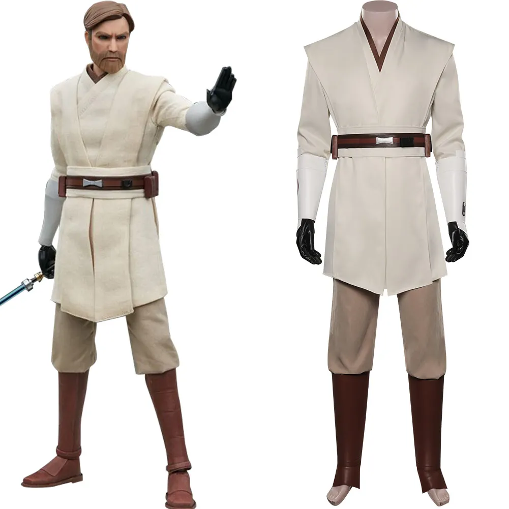 

Wars: The Clone Wars Obi Wan Kenobi Cosplay Costume Outfits Halloween Carnival Suit