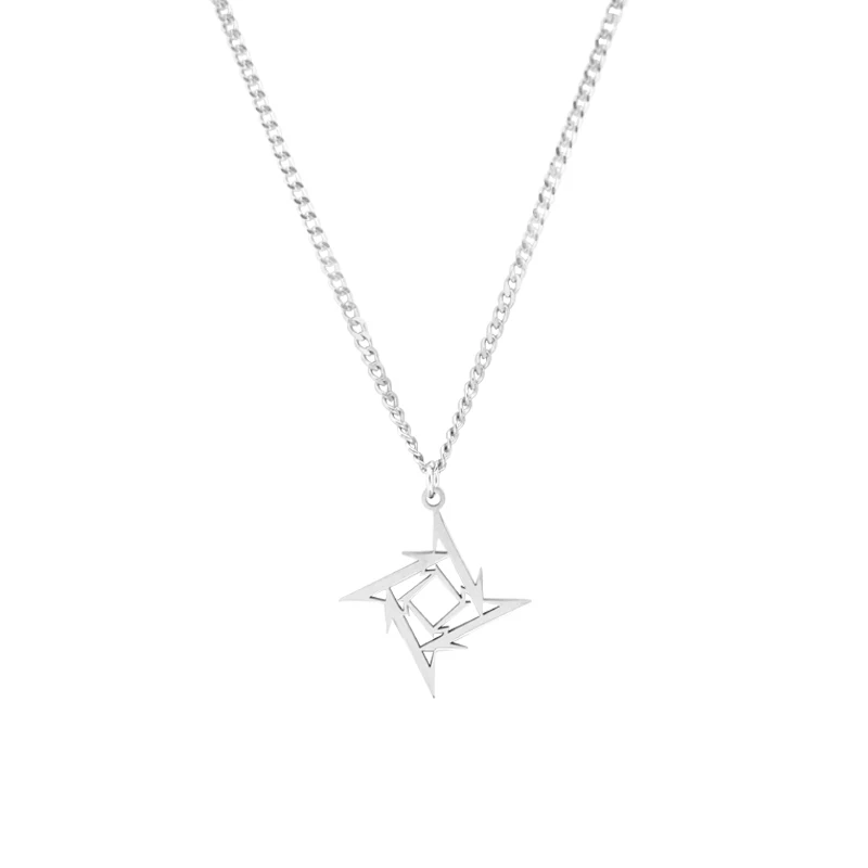 

Dark black fashion cool darts necklace pendant jewelry titanium steel simple hip-hop street couples original design short