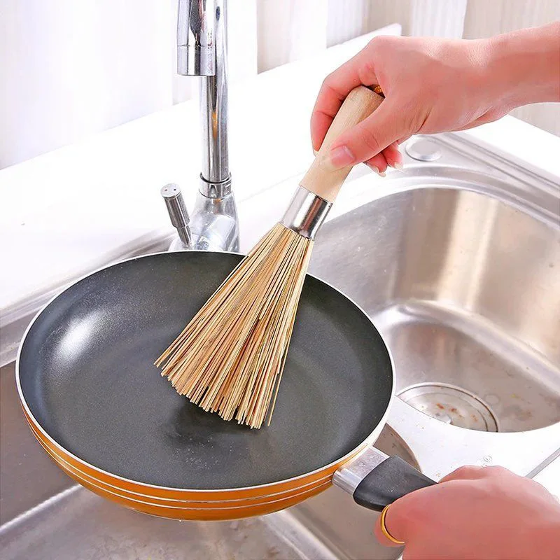 

НОВАЯ щетка из натурального бамбукового дерева для мытья посуды с длинной ручкой, Бамбуковая щетка, емкость для мытья посуды, бытовые приспособления для мытья кухни