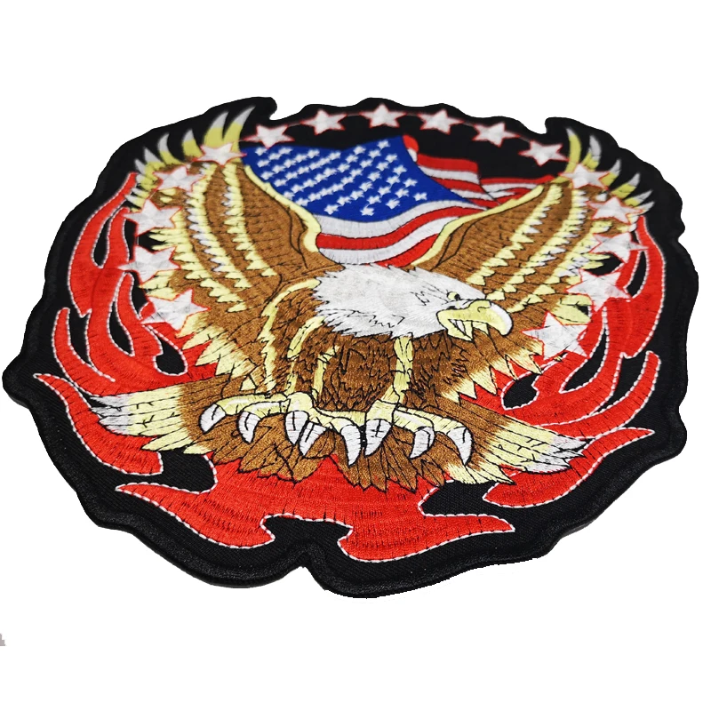 Большие нашивки с вышивкой Spread Wings Eagle Flying национальный флаг страны США для куртки