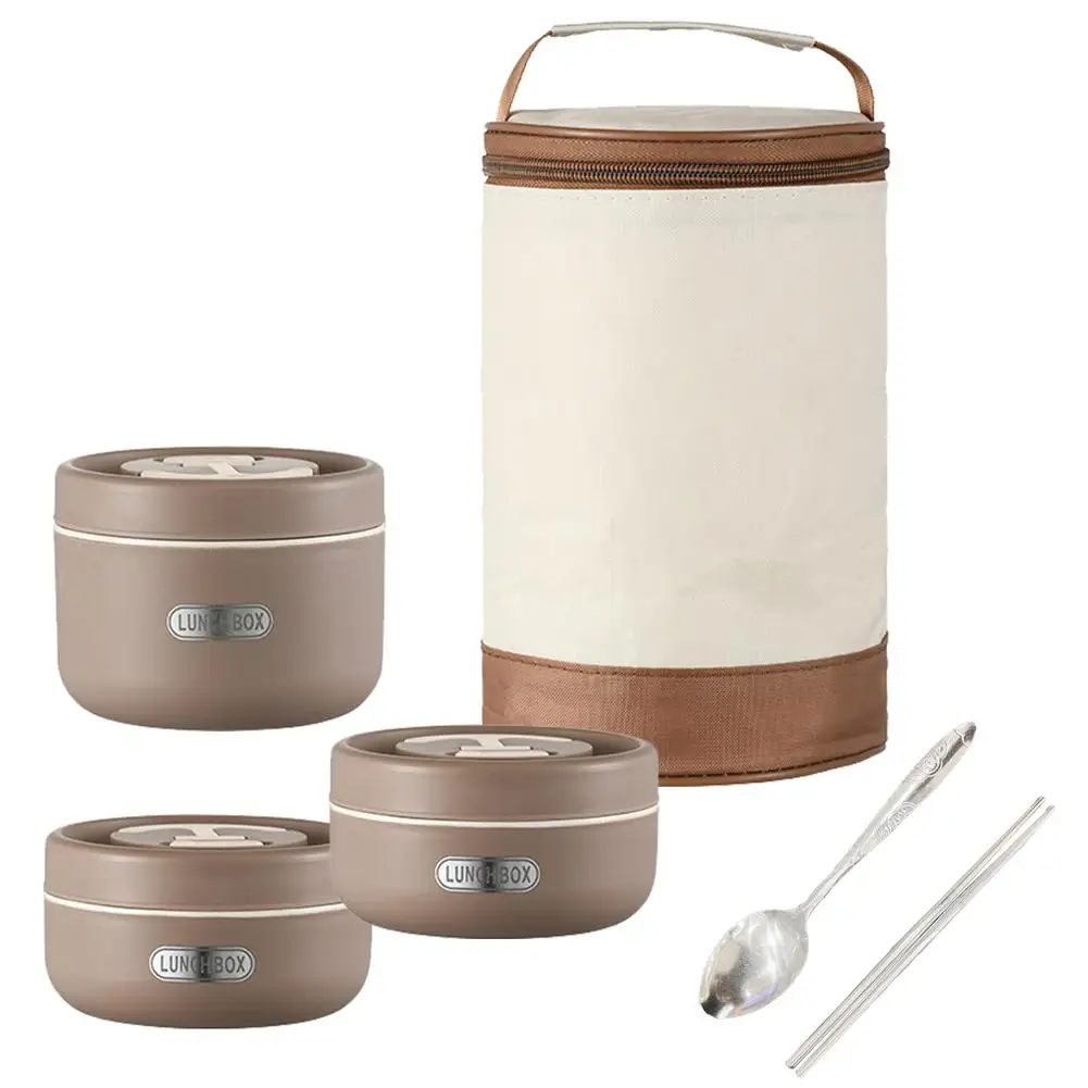 

Multi-layer Bento Lunch Box Set Portable Leak-proof 304 Stainless Steel Food Container With Spoon Chopsticks Hot Sale