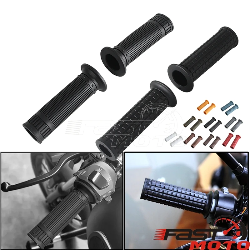 Винтажные мотоциклетные ручки в стиле ретро универсальные резиновые рукоятки