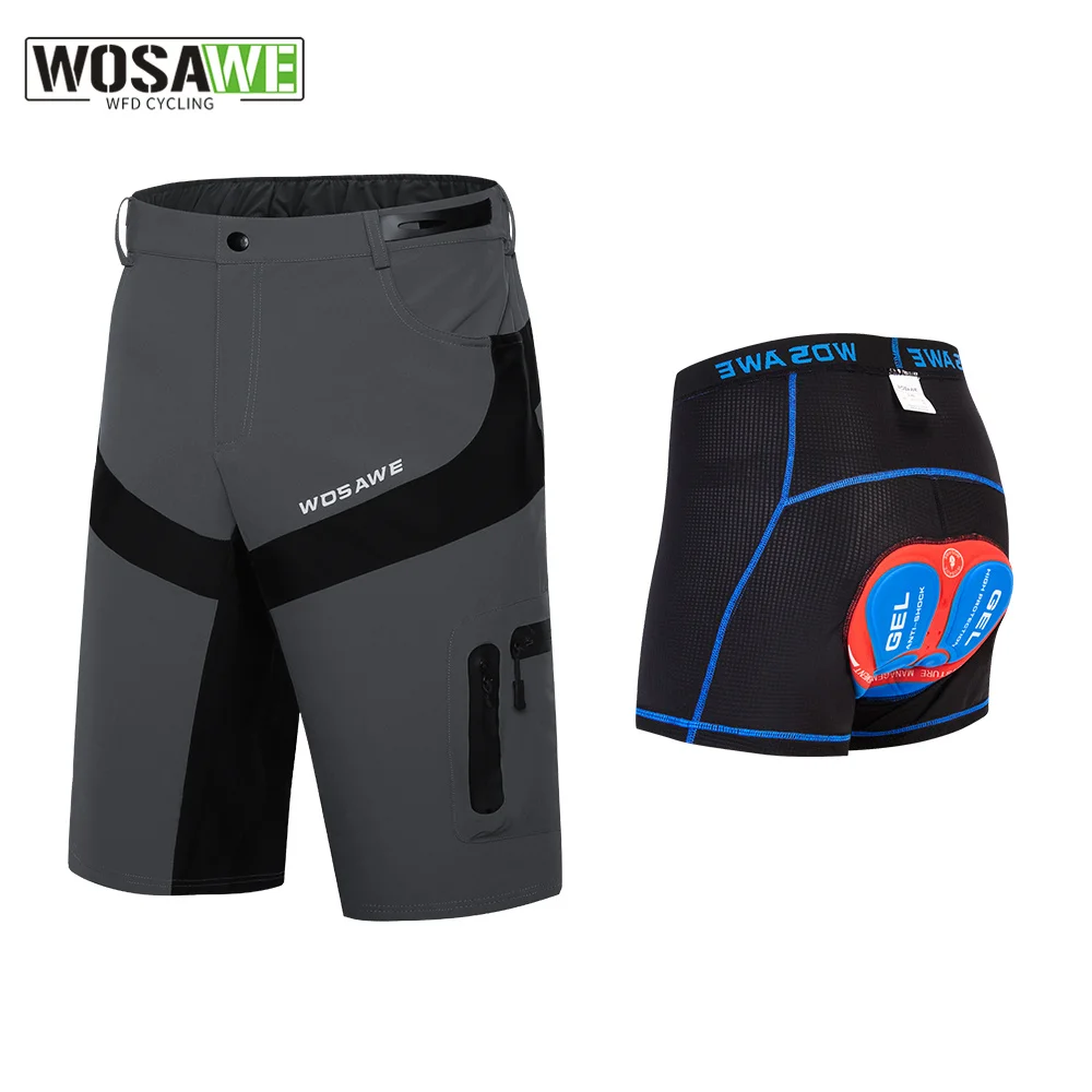 

WOSAWE Men MTB Shorts Cycling Mountain Bike Summer Bicycle Downhill Short MX Motorcycle Racing Shorts Pants BMX Outdoor Sports