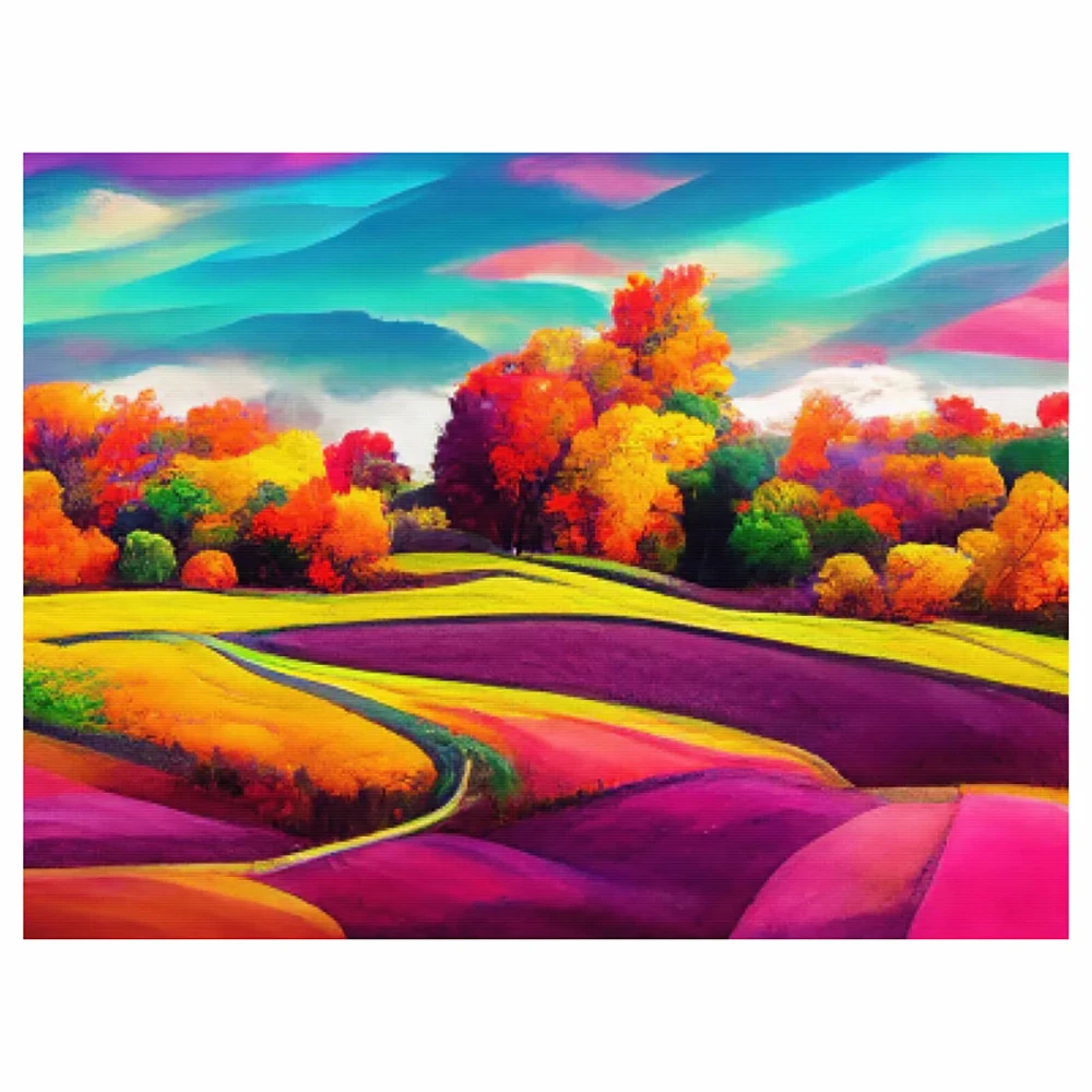

DIY-5D Diamond Painting Scenery Colorful Mountain Scenery Splicing Set All Diamond Embroidery Mosaic Picture Closed