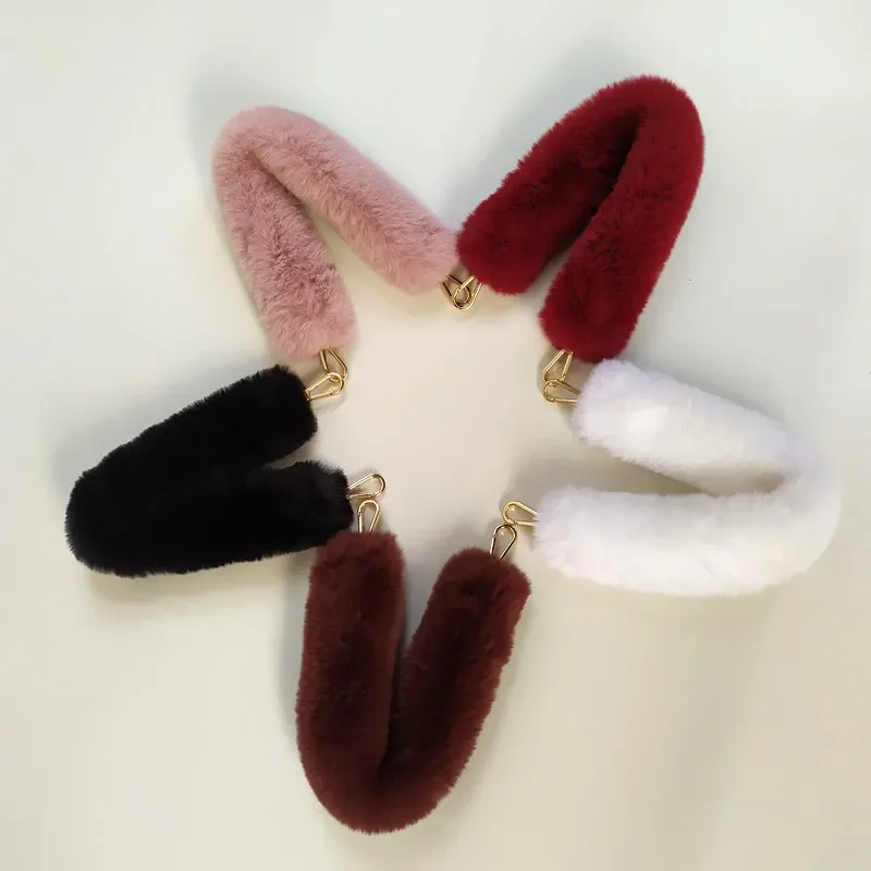 Plush Imitation Fur Short Hand Strap Bag Accessories Hand Strap Bag Strap Solid Color Replacement Hand Strap Bag Handle