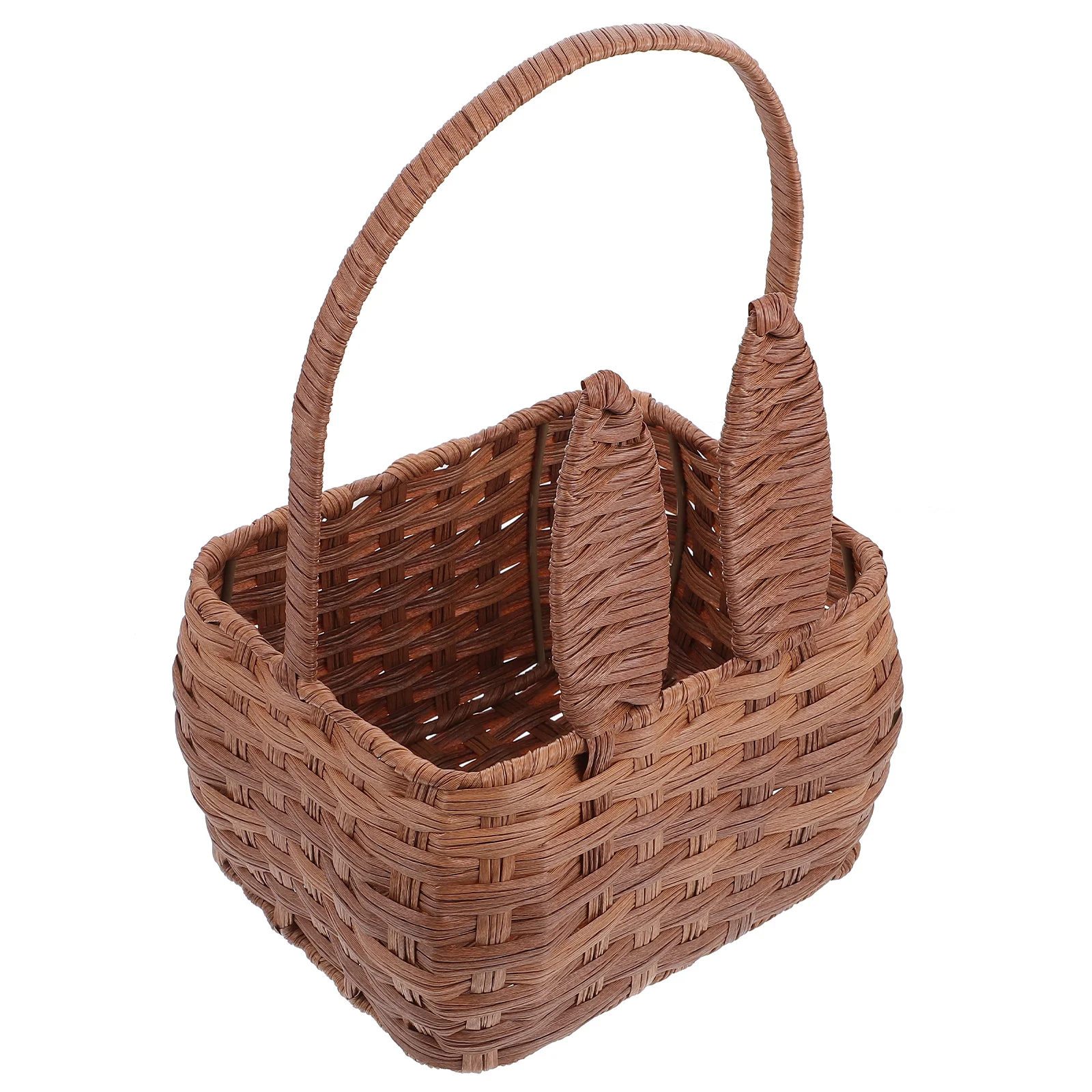 

Basket Flower Wicker Rattan Baskets Handmade Girl Picnic Woven Easter Gathering Egg Flowers Weddings Bunny Candy Bread Kitchen