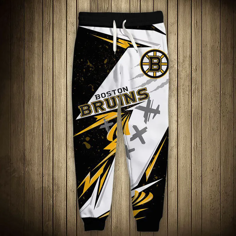 Boston masculino casual bruins calças esportivas doodle tarja redonda alfabeto b impressão sweatpants