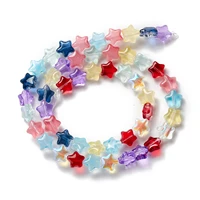 2strands 8mm colorful star transparent glass beads loose spacer bead for bracelet necklace diy jewelry making about 50pcsstrand