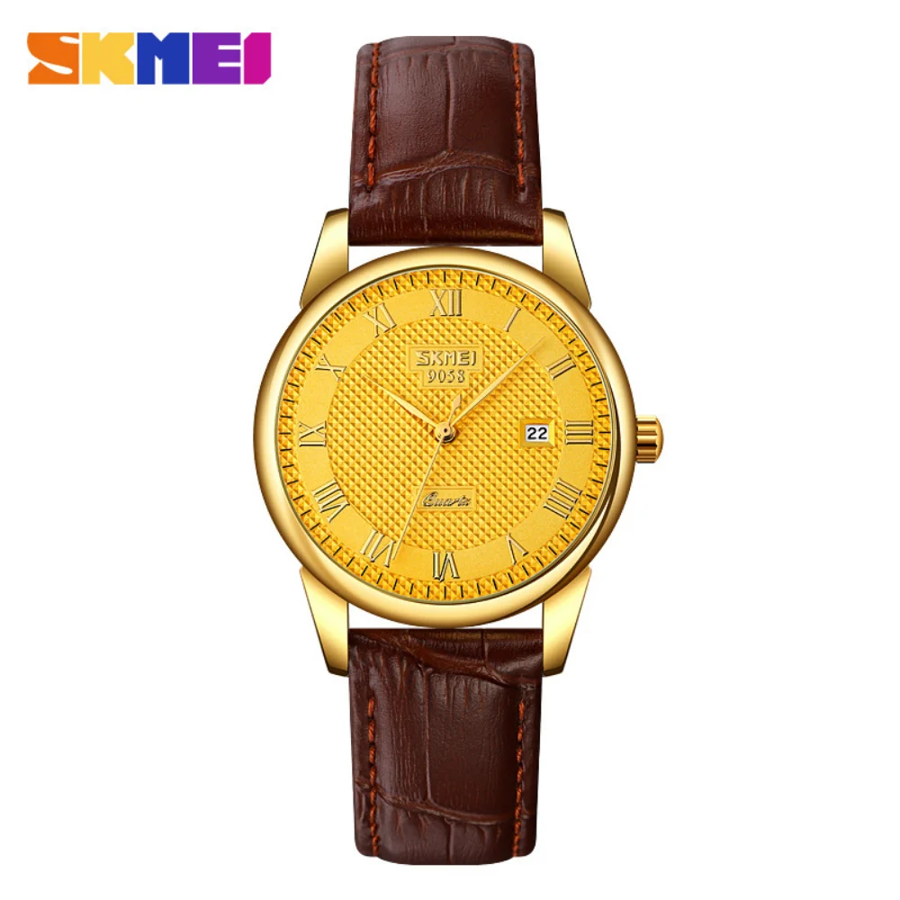Men's and Women's Classic Business Couple Belt Quartz Watch Fashion Items Waterproof Steel Belt Calendar