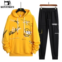 kenntrice for man sweatsuits sweatpants jogging outdoor hooded male streetwear sport gyms pullover spring autumn two piece sets