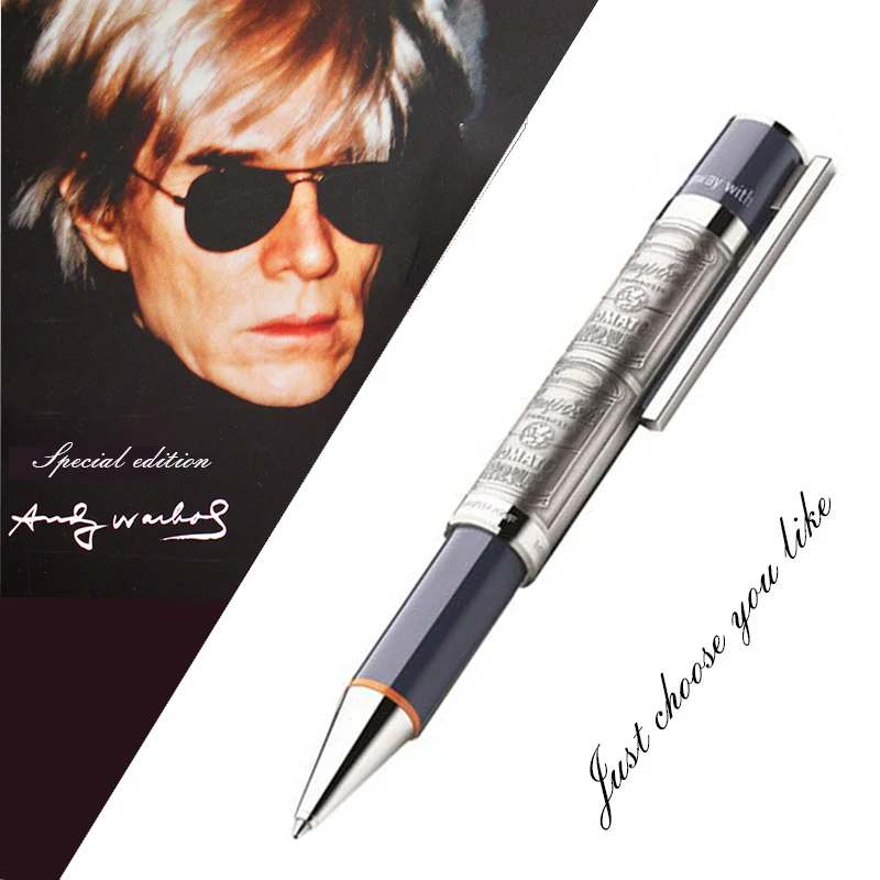 

Limited Edition Andy Warhol Ballpoint Pen MB Classic Metal Reliefs Barrel Ball Pens Smooth Writing School Office Stationery Gift