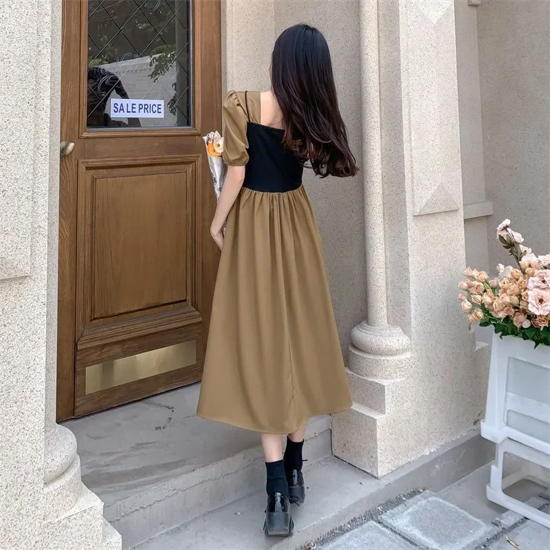 Женское винтажное платье средней длины Элегантное летнее из двух частей