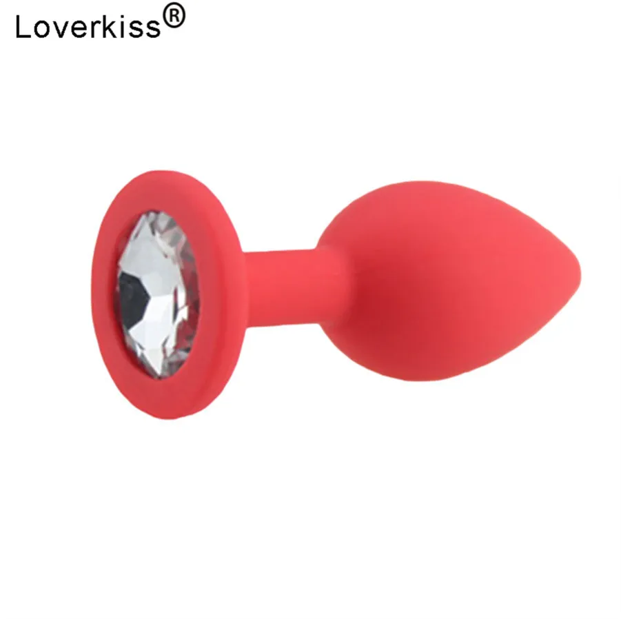 Анальная пробка с кристаллом силиконовая гладким прикосновением секс-игрушки