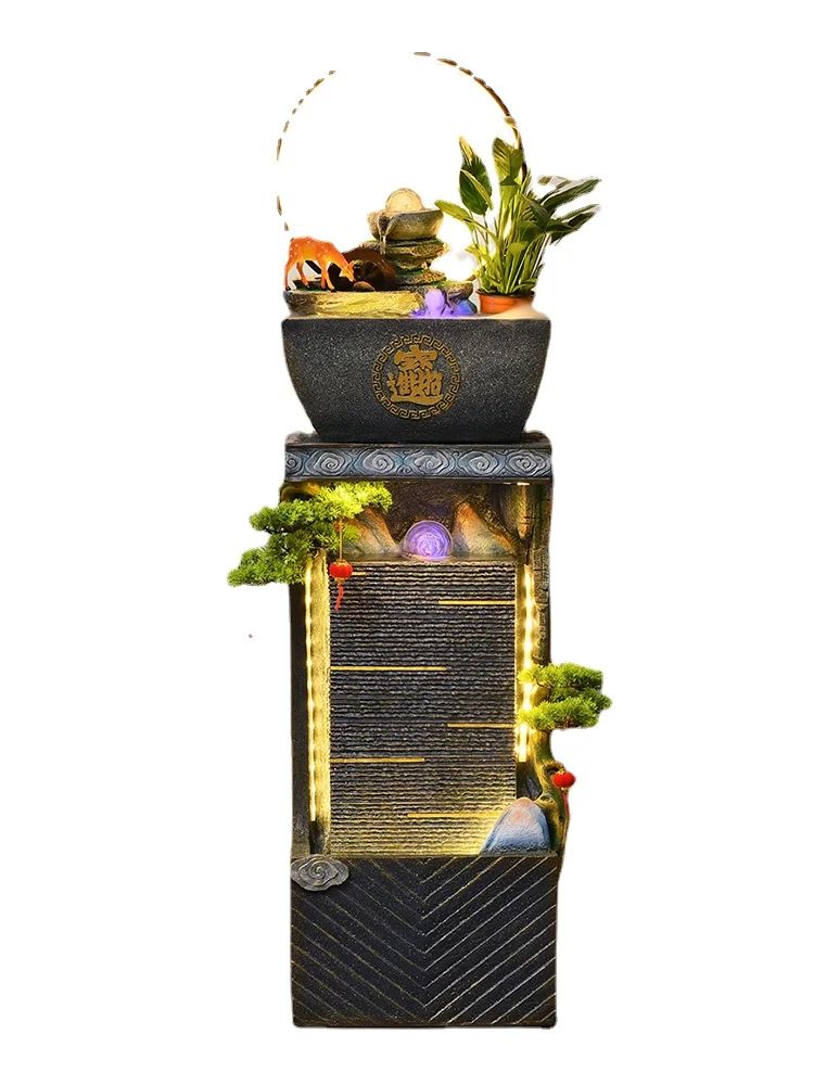 

PQF Lucky Water Landscape Living Room Flowing Water Ornaments Circulating Water Floor Rockery Landscape