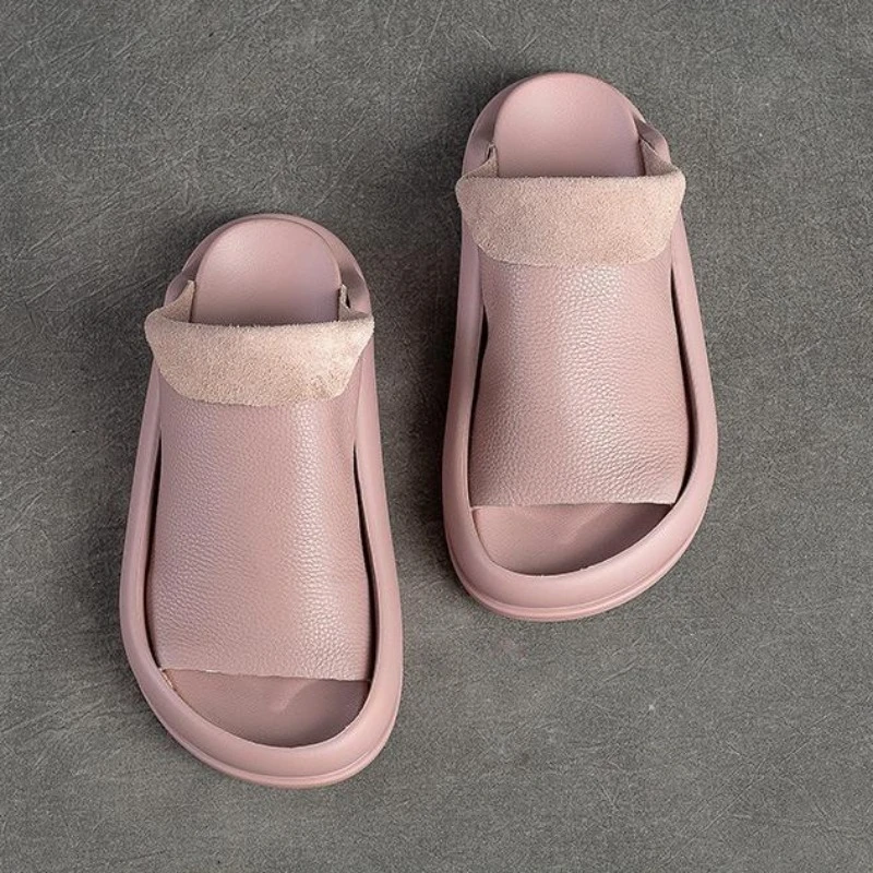 

Women's Shoes 2023 Fashion Platform Women's Slippers Versatile Simple Casual Slippers Open Toe Solid Flat Bottom Slippers