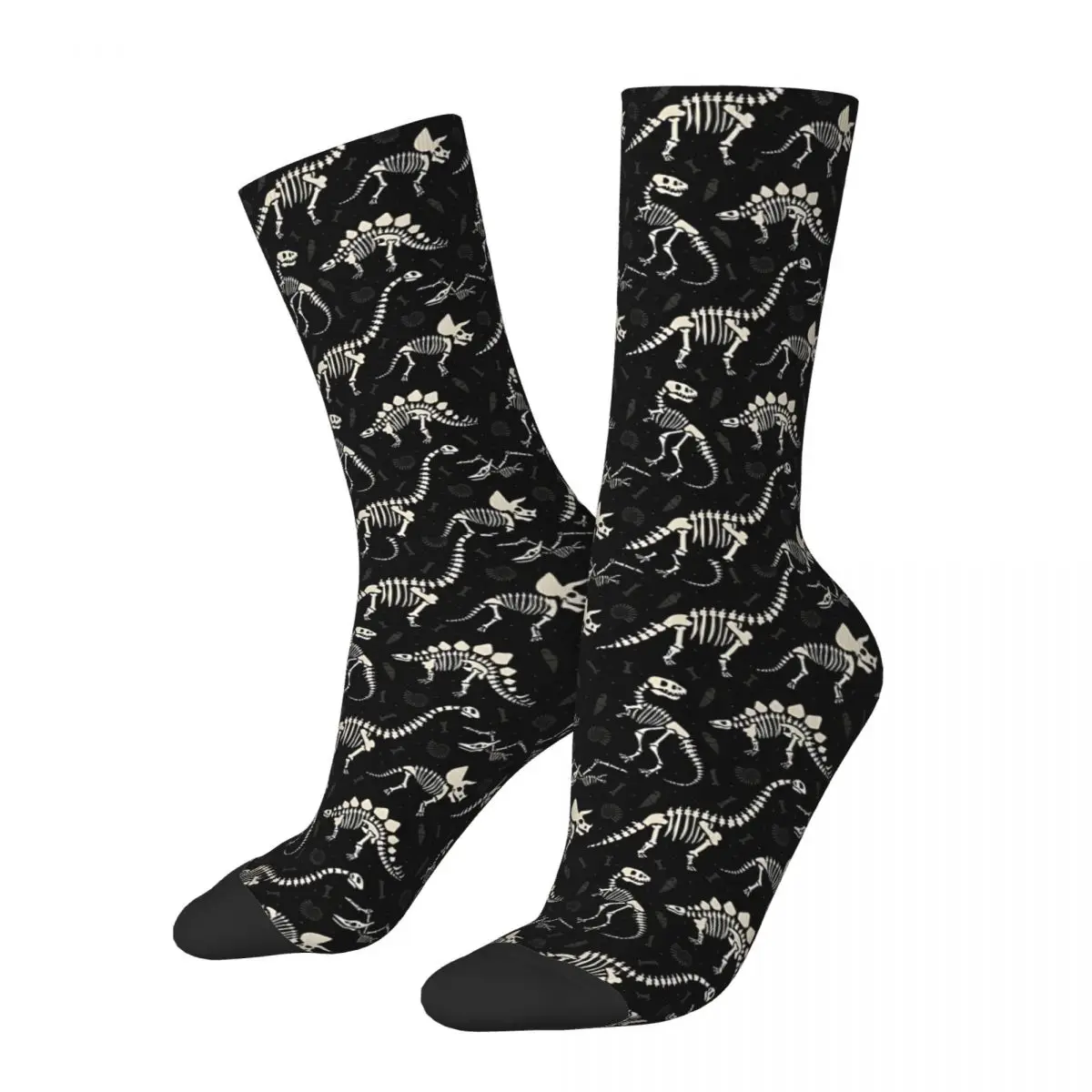 

Crazy Sock for Men Dinosaur Fossils In Black Hip Hop Harajuku Dinosaur Fossils Happy Seamless Boys Crew compression Sock Casual
