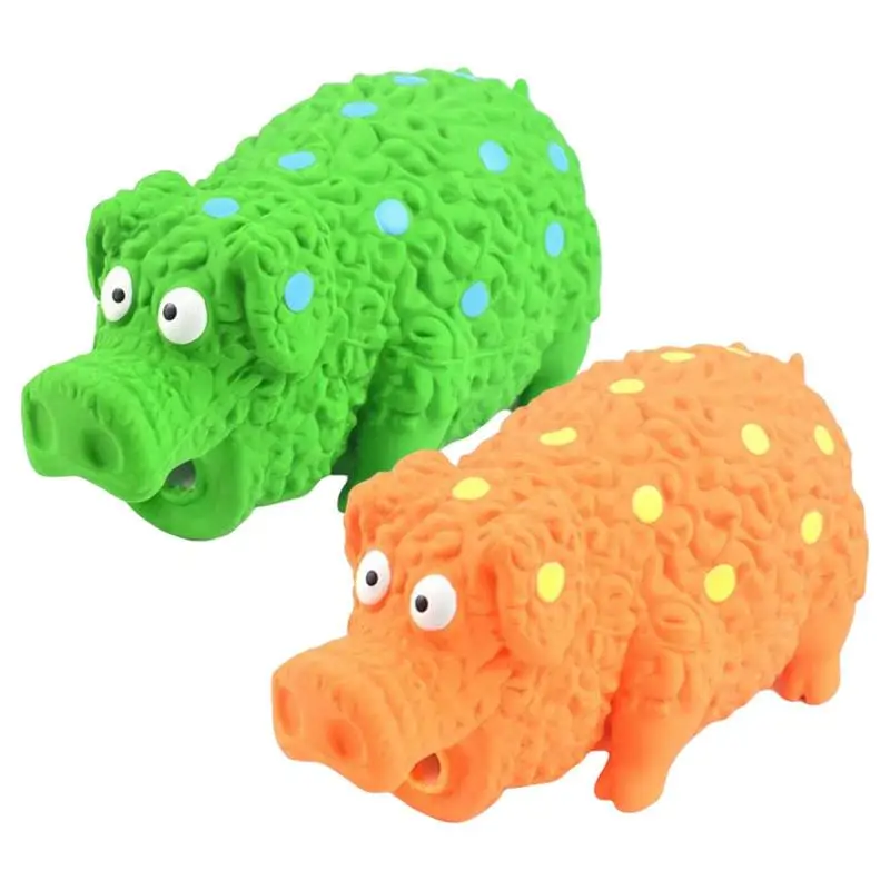 

Pig Dog Squeaky Toy Interactive Rubber Pig Dog Chew Toy Durable Self Play Dog Squeeze Toy For Dental Biting Chasing To Reduce