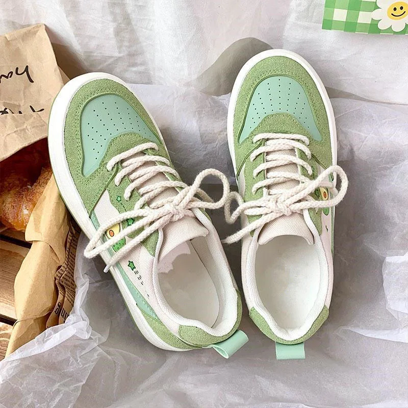 SHANPA Fruit Print Shoes for Women 2023 Summer Hot Style Original Design Small White Retro Student Sneakers Zapatillas Mujer