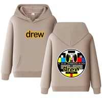 drew new hooded pullover mens and womens solid hoodie fallwinter fleece fitness sports hoodie casual fashion pullover
