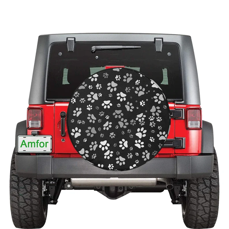 

Dog Paw tire cover car protection paw print spare tire cover