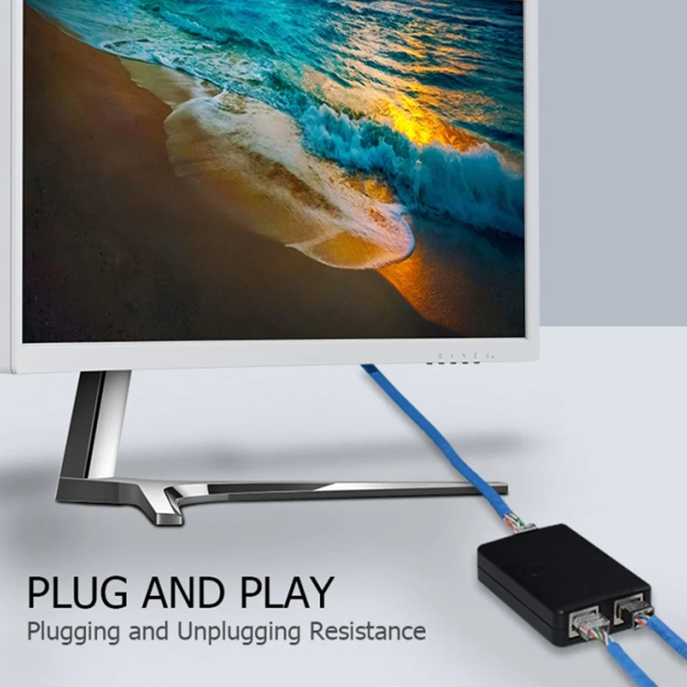 PzzPss 2 Ports RJ45 CAT6 LAN HUB Network Switch Box Selector For Laptop In 1 Out Ethernet Cable Splitter Connector |