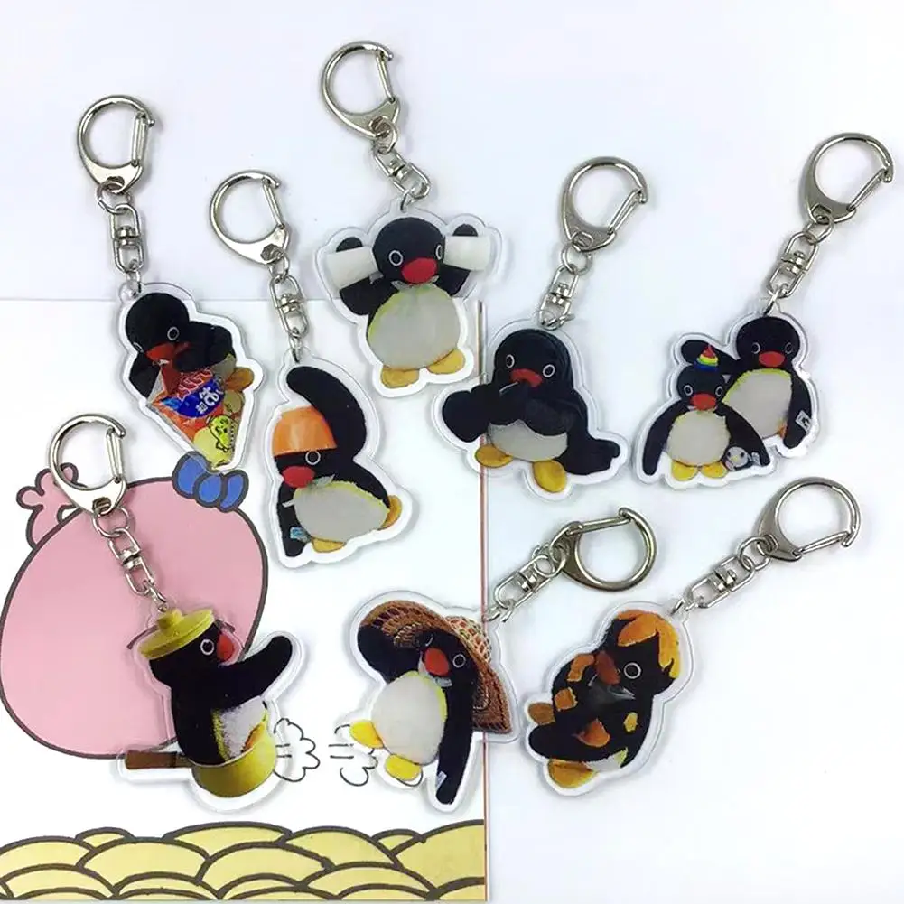 Фигурка Pingu Gashapon Pinga Robby Аниме Кукла Kawaii Micro Сумка Животное Подвеска Брелок Подарок