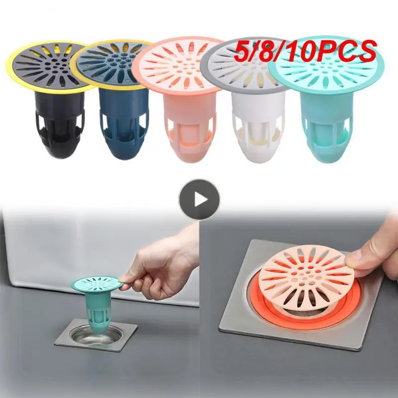 

5/8/10PCS Universal Drain Stopper Bath Floor Drain Plug Anti-clogging Kitchen Sink Filter Hair Catcher Shower Trap