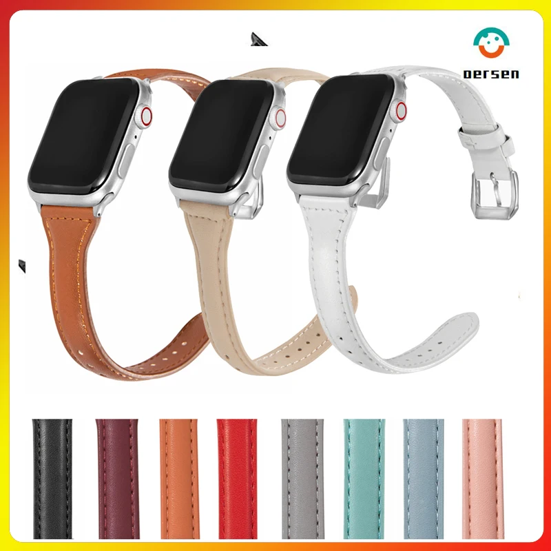 

Premium Smart Watch Strap for Apple Watch Band 40mm 44mm 38mm 42mm 41mm 45mm Series SE 7654321 Woman Leather Watch Band