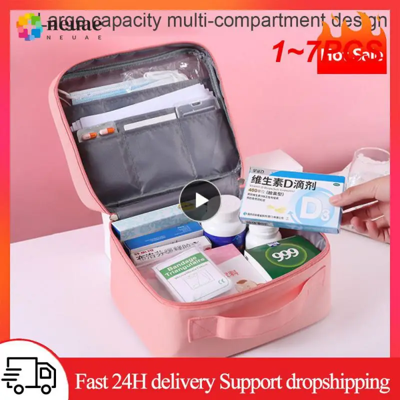 

1~7PCS Mini Portable Medicine Storage Bag Empty Travel First Aid Kit Medicine Bags Organizer Outdoor Emergency Survival Bag Pill